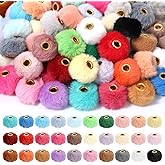 SHENLIU 240 Pcs Fluffy Faux Fur Pom Poms Beads 30 Color Soft Puff Beads Pom Poms Spacers Bead for Pens Beadable Items for DIY Pens Jewelry Keychain Making Crafts Handicrafts Gifts Accessories