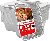 XpressPak Aluminum Foil Trays with Lids 20 x 20 cm Pack of 10