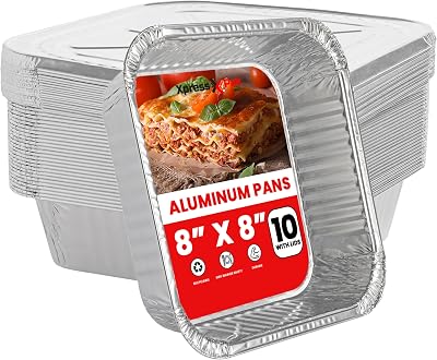 XpressPak Aluminum Foil Trays with Lids 20 x 20 cm Pack of 10