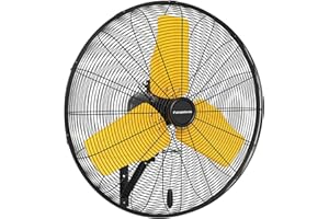 FANQIEBROS Pro 9500 CFM 24" Outdoor IP44 Waterproof Wall Mount Fan, 3-Speed Oscillating Metal Fans with Enclosure Motor, Heavy Duty Wall Fan for Patio, Warehouse, Garage, and Jobsite