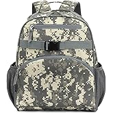 FlowFly Kids Backpack for Toddler Boys Girls, Simple Lightweight Bookbag for Daycare Kindergarten Elementary School Travel, Small Modern Bag (Medium 15''), Digital Camo