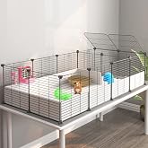 Oneluck Guinea Pig Cage, Indoor Habitat with Waterproof Plastic Bottom,Playpen for Small Pet Bunny, Turtle, Hamster, Partition cage