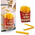 Fries Clips: 12 Cute French-Fries-Shaped Bag Clips to Seal Opened Food Packages | Fun Bag Clips for Food in a Magnetic Box to Always Be at Hand | Cute Kitchen Accessories by Peleg Design