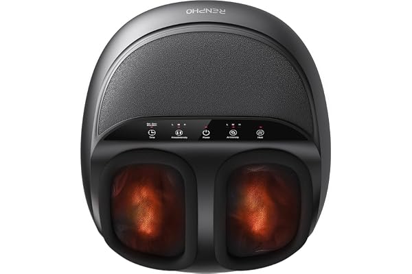 RENPHO Shiatsu Foot Massager with Heat, Full Foot Massager for Circulation and Plantar Fasciitis, Multi-Level Settings & Air