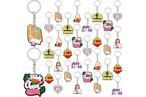 Henoyso 36 Pcs Christian Keychains Jesus Bible Verse Key Chains Bulk Religious Cross Scripture Gifts Christmas Church Party Favors Thanksgiving Day Supplies