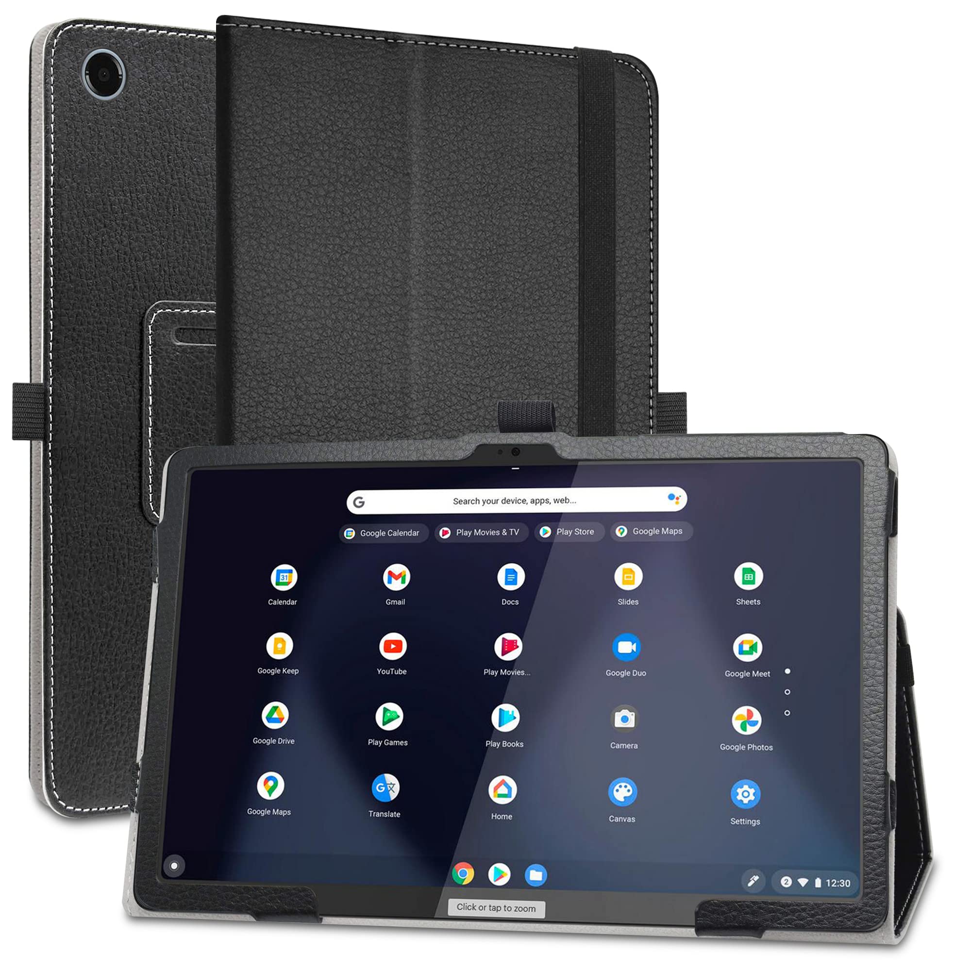 MAMA MOUTH Compatible with Lenovo IdeaPad Duet 3 Case,Slim Folio Folding Stand PU Leather Cover for Lenovo IdeaPad Duet 3 Chrome 11Q727 10.95 Inch Tablet,Black