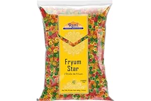 Rani Far Far / Fryums (Wheat & Tapioca Pellet) Star Shape 14oz (400g) ~ Vegan, Kosher, Uncooked, Used to Make Papad, Bhungra 