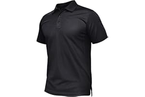 TACVASEN Mens Polo Shirt Short Sleeve Tactical Performance Collared Work Golf Shirts Dry Fit Pique Polos for Summer