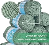 ilauke DK Yarn 12x50g Green Acrylic Crochet Knit Wool 1200m Soft view 2