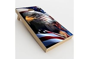 ITSASKIN1 Skin Decals Vinyl Wrap for Cornhole Game Board Bag Toss (2xpcs.) / USA Bald Eagle in Flag