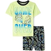 The Children's Place boys Sleeve Top and Shorts,2 Piece Pajama Set