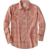 Dubinik® Pearl Snap Shirts for Men Long Sleeve Lightweight Casual Western Plaid Cowboy Cotton Vintage Work Shirt
