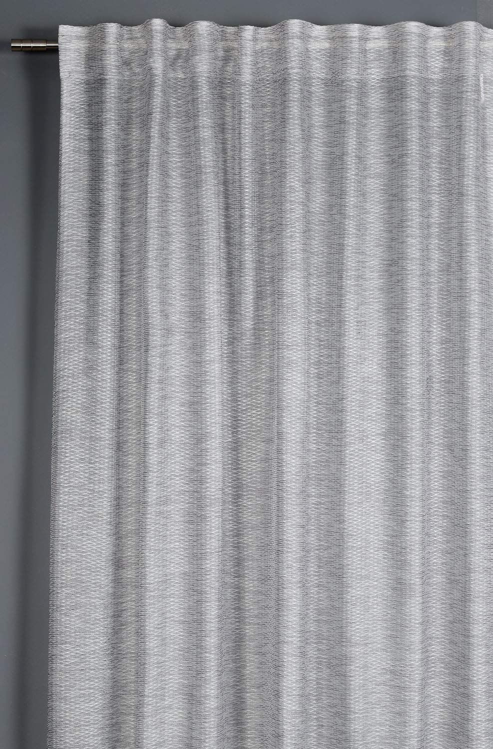 Gardinia Curtain with Tape Jacquard Voile Grey 140 x 245 cm, Gray, H245 x B140 cm (1er Pack)
