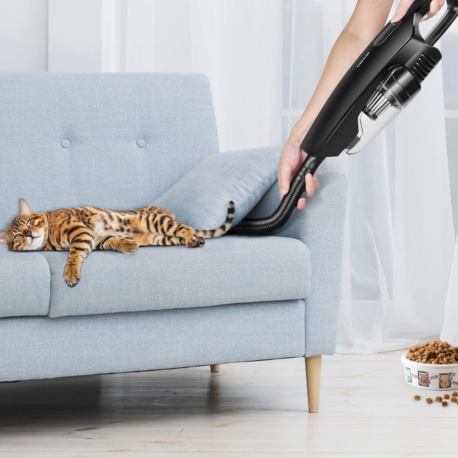 Handheld Vacuum Cordless, CHERYLON Portable Vacuum with 150W High Power and 8000Pa, Mini Car/Home Vacuum Cleaner Powered by Lithium Ion Cordless Hand Vacuum -