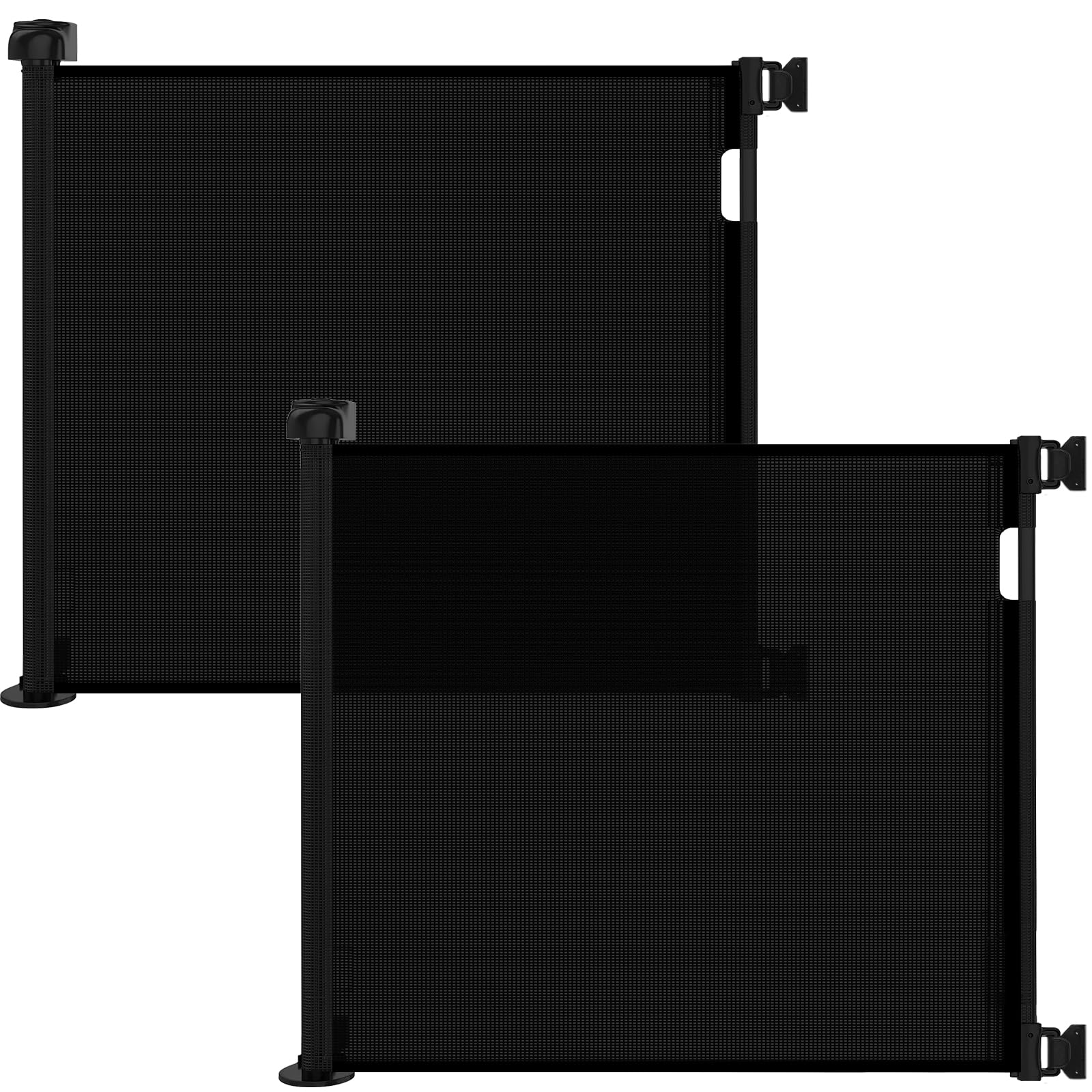 Photo 1 of ***ONLY ONE***Veraste (2 Pack) Retractable Baby Gate for Doorways and Stairs, Mesh Safety Gate for Pet, Indoor & Outdoor Use, One-Hand Operation, Easy Installation, 33.6" Tall, Expands to 55" Wide?Black,33.6"x55"