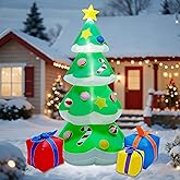 DR.DUDU 7 FT Inflatable Christmas Tree with Led Lights, Lighted Christmas Tree for Blow Up Yard Decoration, Indoor Outdoor Yard Garden Christmas Decoration