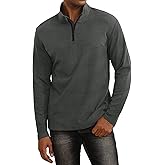 Men's Quarter Zip Pullover Fleece Lined Long Sleeve Golf Shirts for Men Thermal 1/4 Half Zip Sweatshirts