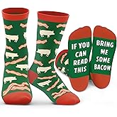 ZAGKOO Funny Food Gifts for Men, Women - Coffee, Pizza, Tacos, Bacon, Ice Cream Novelty Socks - If You Can Read This Socks
