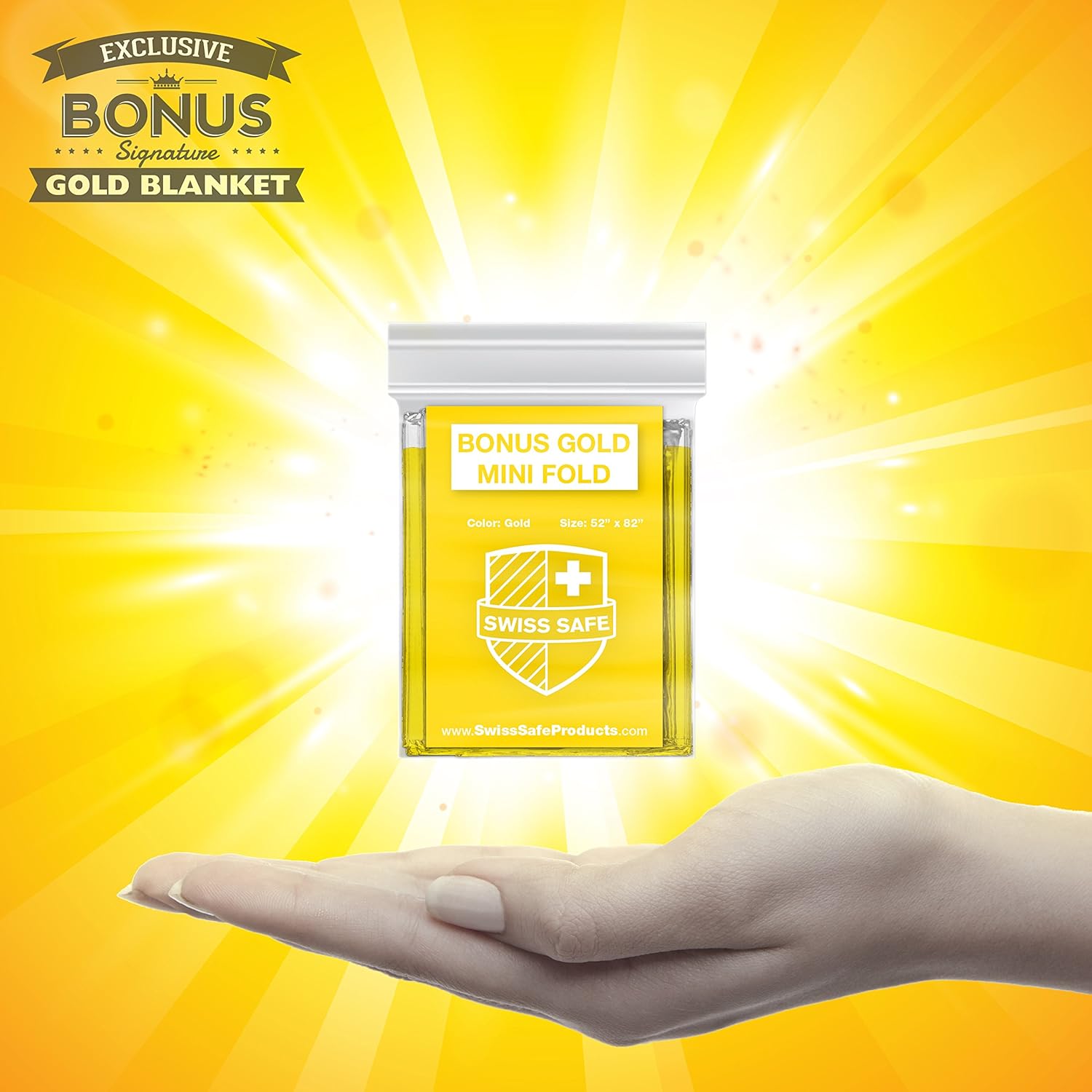 Swiss Safe Emergency Mylar Thermal Blankets (4-Pack) + Bonus Signature Gold Foil Space Blanket: Designed for NASA, Outdoors, Hiking, Survival, Marathons or First Aid: Home & Kitchen