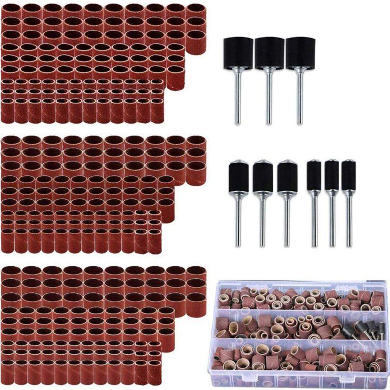 Dremel Accessory Sanding, Drum Sander Set, 338pcs Including Nail Sanding Band Sleeves and Drum Mandrels for Rotary Tool Accessories Kit
