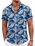 COOFANDY Tropical Hawaiian Shirt for Men with