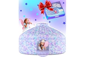 Skywin Mermaid Magic Fort Air Tent for Kids with Door (77” x 50”) Builds in 30 Seconds, Toddler Tents Indoor for Imaginative Play, Kids Forts Indoor Playhouse, Christmas/Birthday Gift (Fan Not Incl)