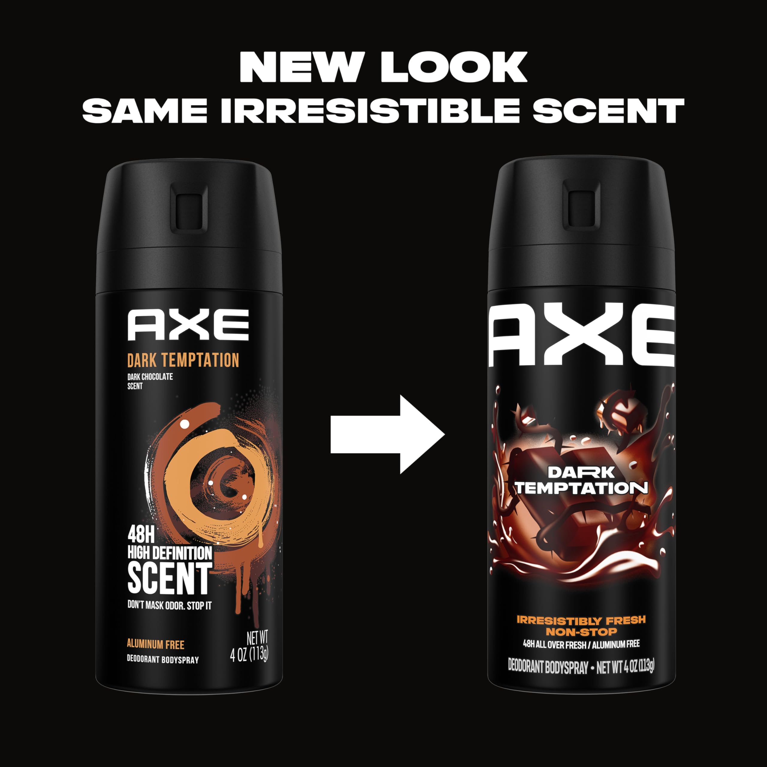 AXE Body Spray Deodorant Dark Temptation for Long Lasting Odor Protection Deodorant for Men Formulated Without Aluminum 4.0 oz