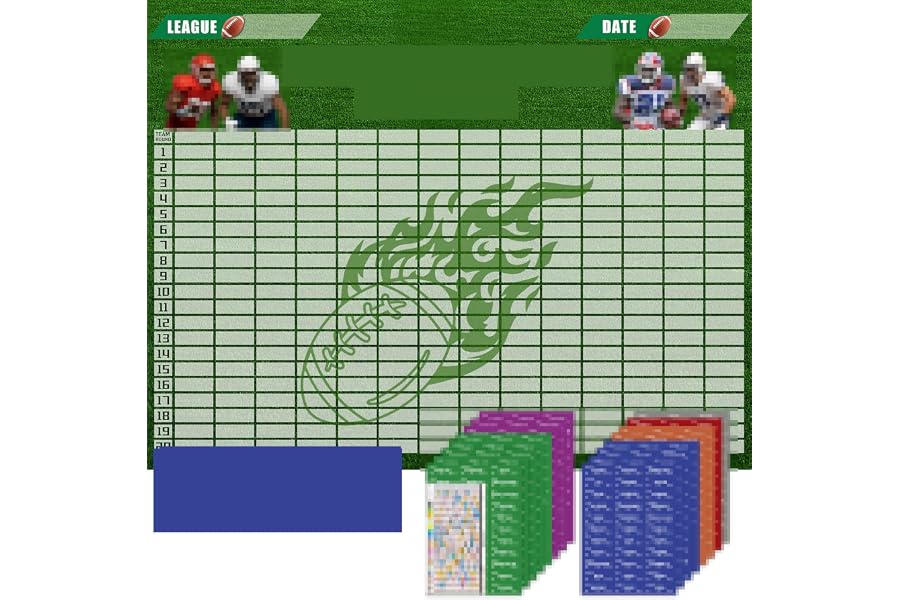 ROPODE Fantas Football Draf Board Kit 2026-2027– Extra Large 5.3 Feet x 3.7 Feet-Include Traceless 690+ Labels