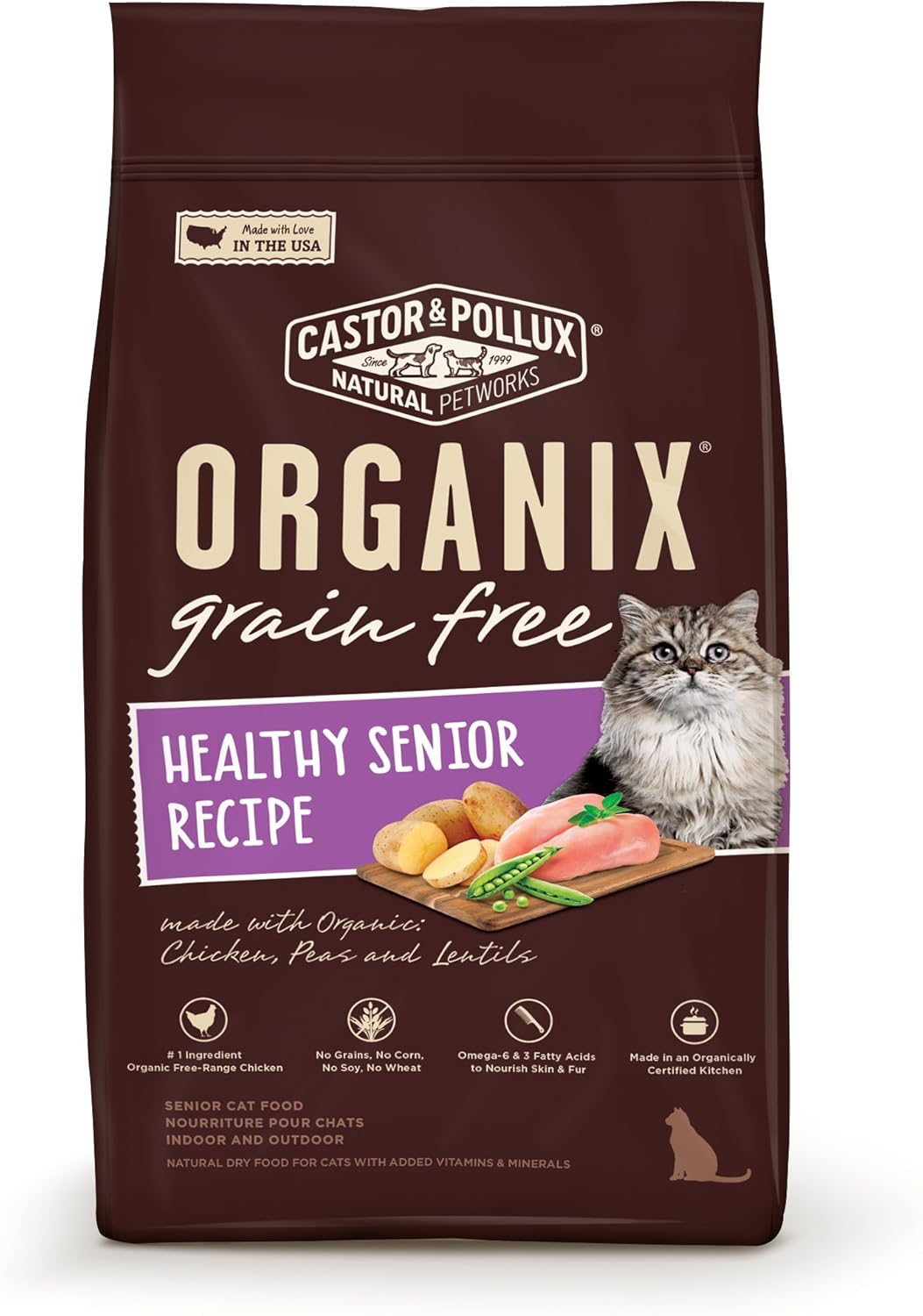 Organix Grain Free Healthy Senior Recipe Dry Cat Food, 4