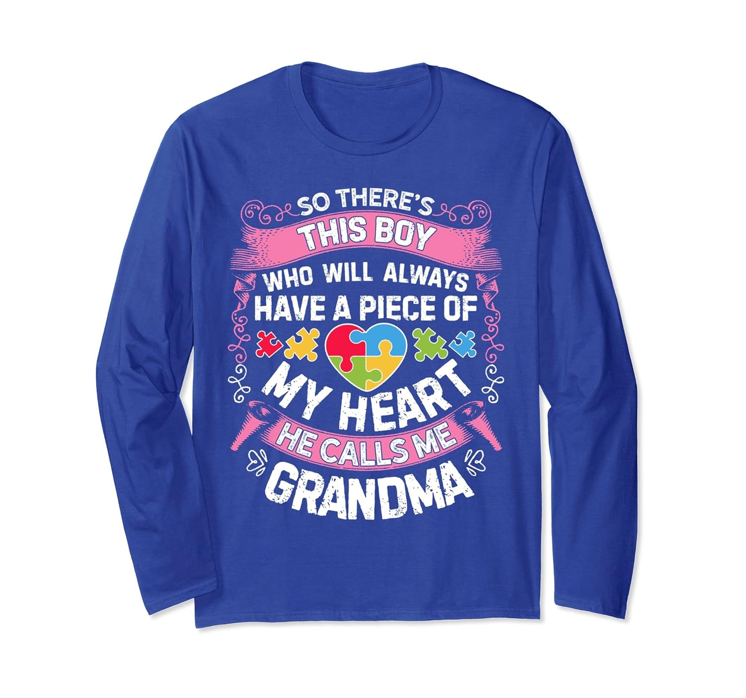 There's This Boy He Calls Me Grandma T shirt Autism Women-anz