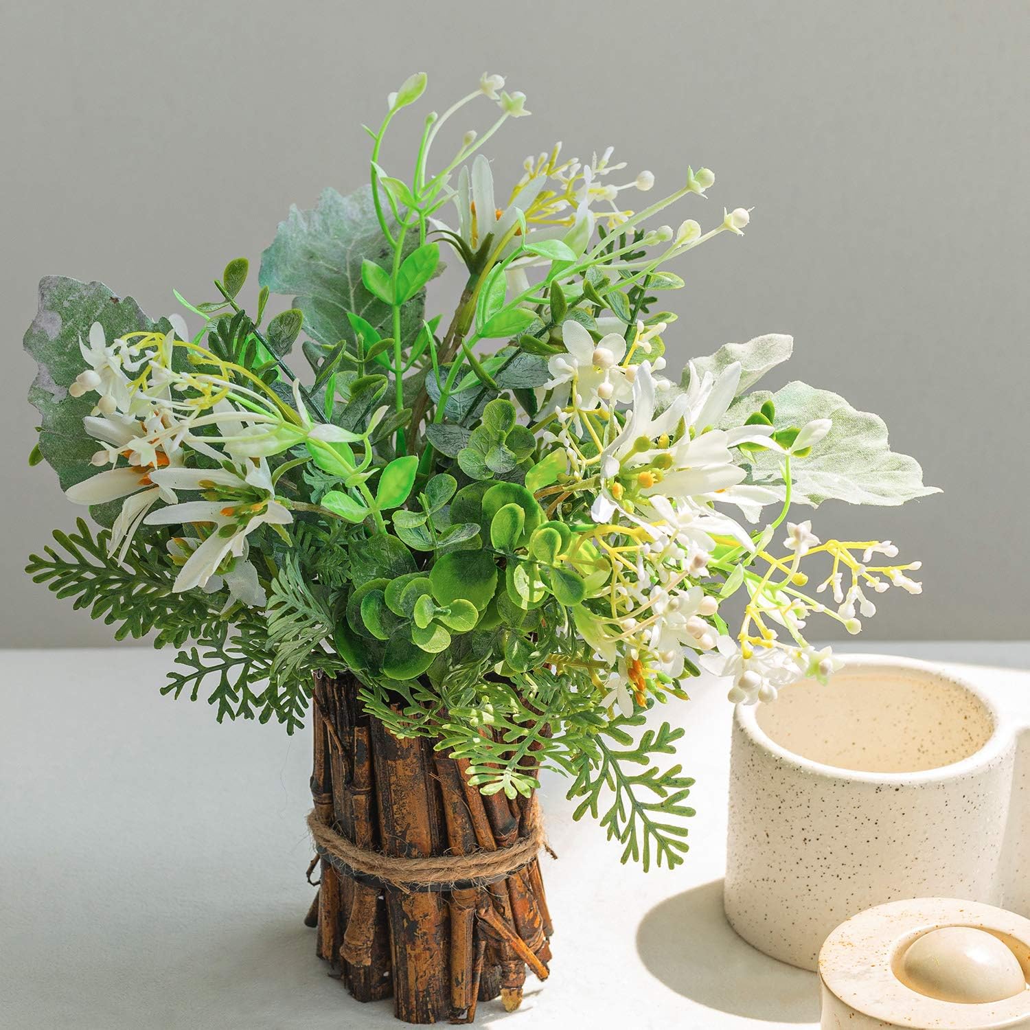 EREFAS Mini Potted Artificial Flowers 10.2