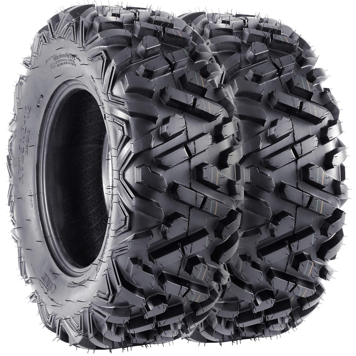 Photo 1 of 25x8-12 6PR ATV Tires, 25x8x12 All Terrain ATV UTV Off-Road Tires(Set of 2, Tubeless)