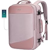 PIJUSHI Travel Backpack for Women Carry on Suitcase Backpack Flight Approved Personal Item Bag Fits 16 Inch Laptop(PE035 Light Purple)