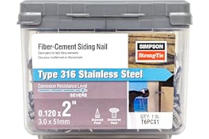 Simpson Strong-Tie T6PCS1 Fiber-Cement Siding Nail 2 in. x .120 in. Type 316 Stainless Steel (1 lb.)