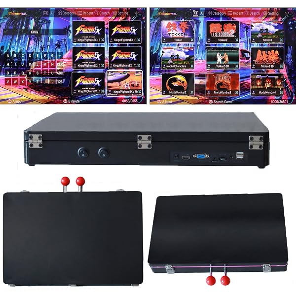 REGIISJOY 36800 IN 1 METAL BOX ARCADE GAME CONSOLE, 22-INCH HD SCREEN PORTABLE 3D WIFI PANDORAS BOX W88 PRO,RETRO VIDEO GAME MACHINE SEARCH HIDE SAVE LOAD PAUSE FUNCTION