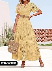 ZESICA Women's 2025 Summer Short Sleeve Maxi Dress