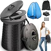 ALEVMOOM XXL Portable Toilet for Camping,880lbs Capacity,19.7" H Adjustable Outdoor Toilet with 7 Garbage Bags,Porta Potty for Adults,Collapsible Luggable Loo for Camping