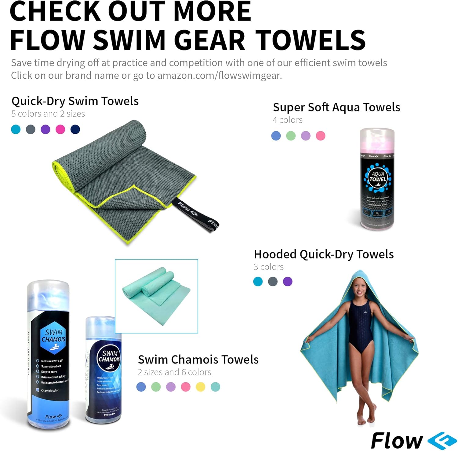 Flow Swim Chamois - Quick Dry Towel for Swimming, Diving, Triathlons, and Other Water Sports (Blue): Kitchen & Dining