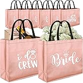 CUTERUI GIFTED 8 Pieces Rose Gold I Do Crew and Bride Non-Woven Gift Bags for Bridesmaid Gifts,Bachelorette Party Favors,Bridal Party Gifts