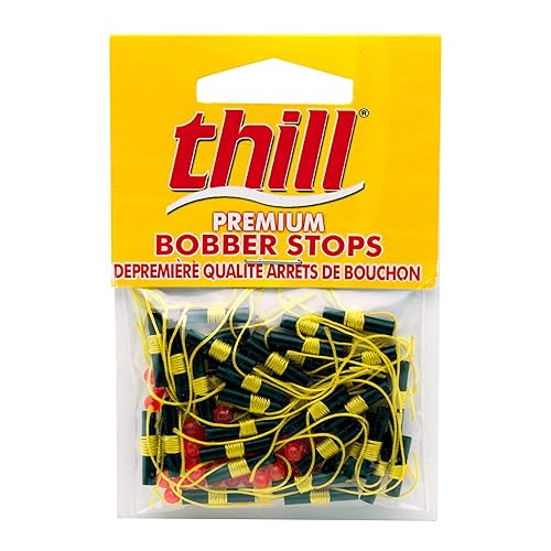 Thill Premium Bobber Stops for Fishing Floats, Fishing Gear and Accessories, 40 Pack, Fluorescent Yellow