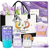 Thank You Gifts for Women, Appreciation Gifts for Women, Thank You Gift Baskets w/Tote Bag Acrylic Decor/Bible Verse Jar