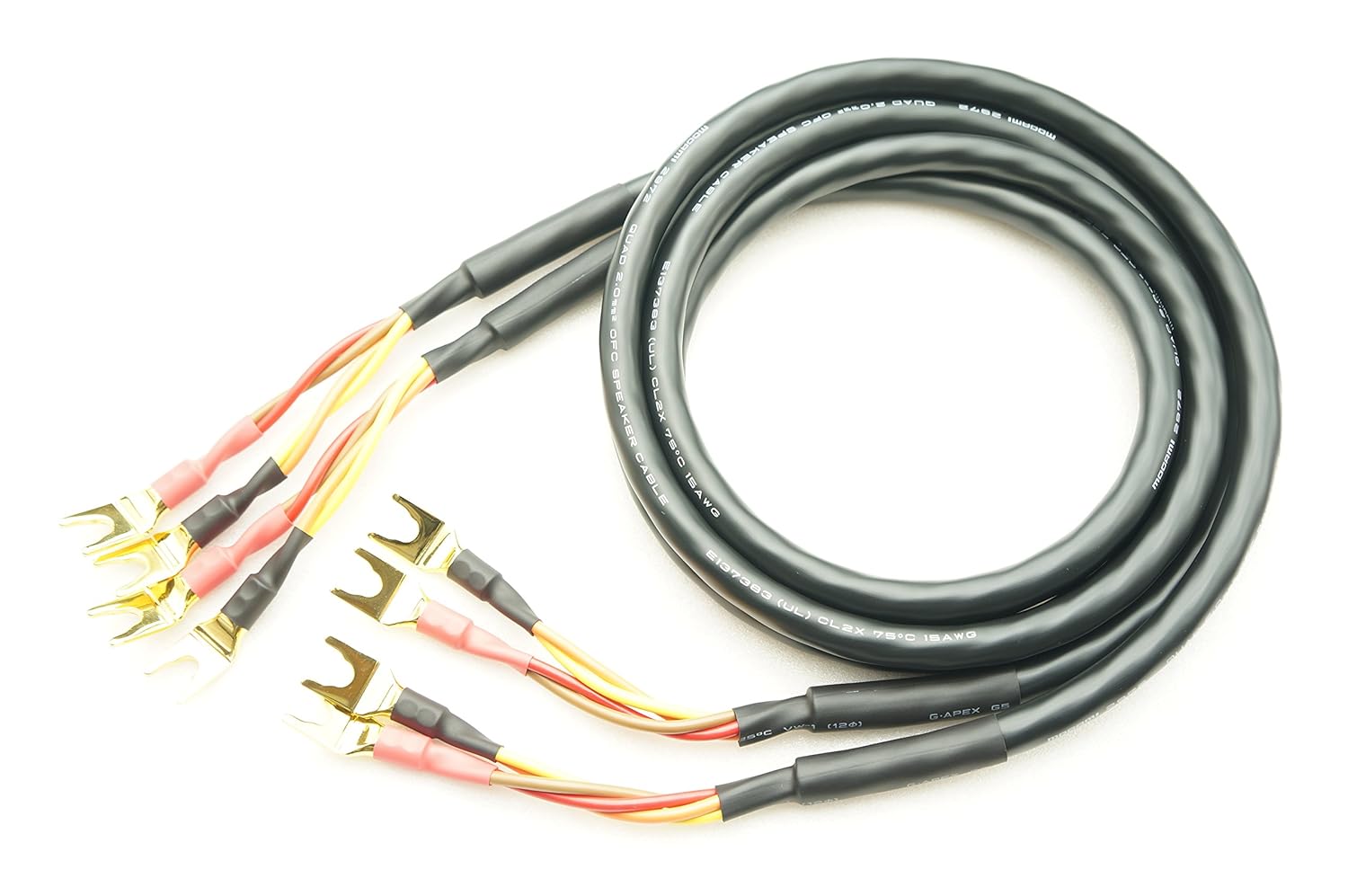 15m 2本ペア 15m 2972 スピーカーケーブル B07fvr6psz Yラグ付 Mogami スピーカーケーブル 買得