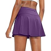 SANTINY Pleated Tennis Skirt for Women with 4 Pockets Women's High Waisted Athletic Golf Skorts Skirts for Running Casual