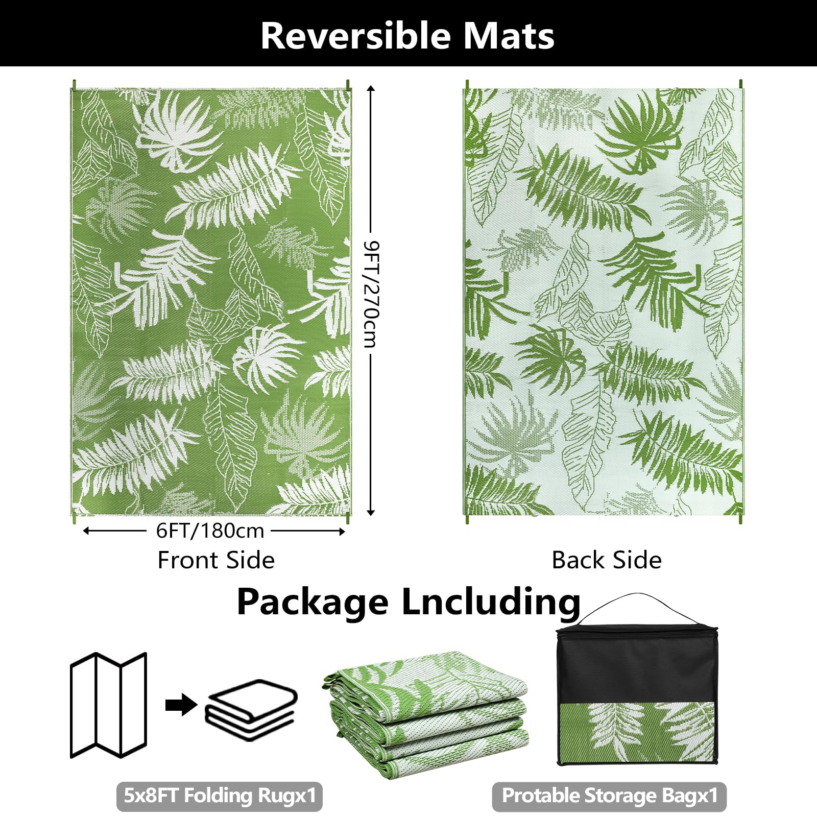 Condition photo showing New/Like New for famibay outdoor rug 8x10 patio waterproof large outdoor plastic straw rug tropical patio rugs revers