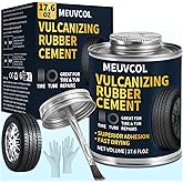 Vulcanizing Cement – 17.6 Oz Rubber Cement All Purpose for Tire Patch, Plug & Tube | Professional Tire Repair Glue with Brush