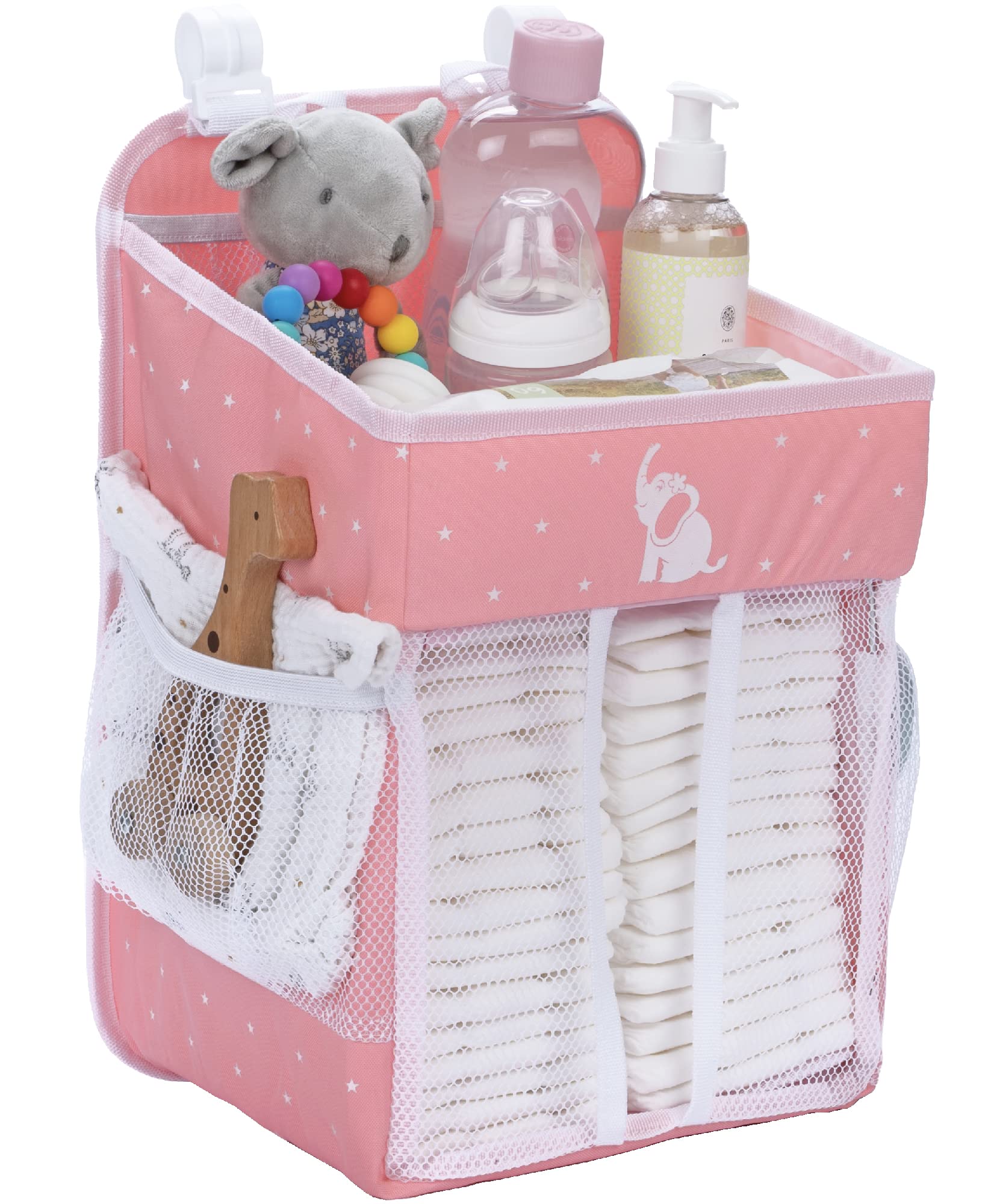 Cradle Star Hanging Nappy Caddy Organiser - Nursery Storage for Baby Accessories - Perfect Newborn Shower Gift - 43 x 23 x 23 cm
