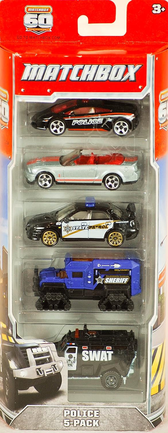2012 MATCHBOX POLICE 5 PACK DIE CAST VEHICLE PLAY SET Toys