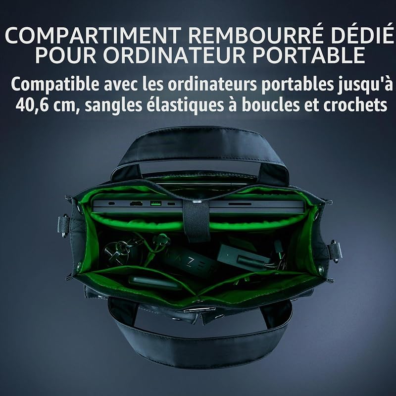 Tote Bag Xanthus - Compartiment rembourré dédié à l'ordinateur portable - Convient aux ordinateurs portables jusqu'à 16 » - Nylon hydrofuge - Transport bidirectionnel avec bandoulière détachable