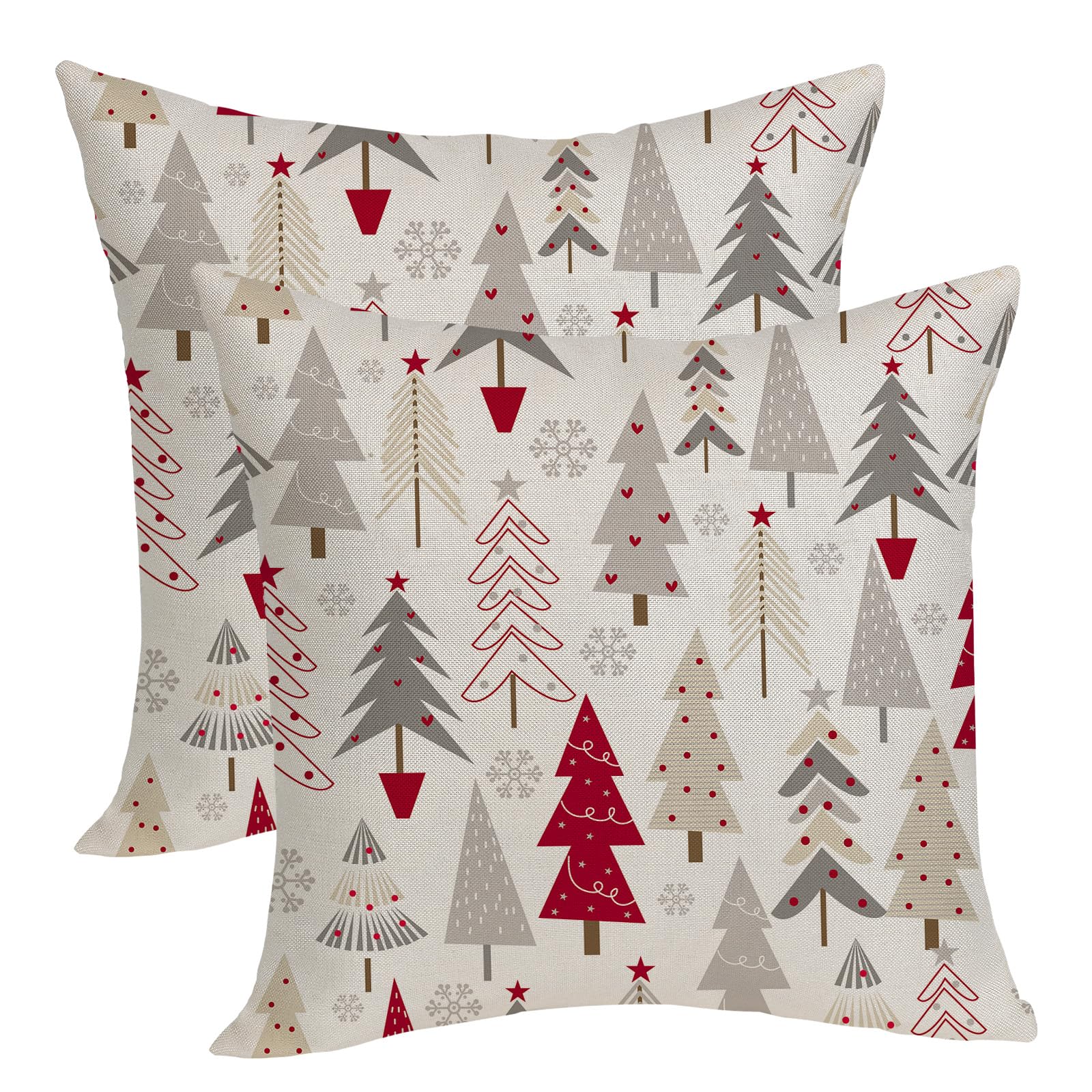 Photo 1 of OFIRD Christmas Pillow Covers 24x24 Pack of 2 Geometric Colorful Christmas Tree Throw Pillow Cover Square Christmas Decoration,Winter Holiday Decor Farmhouse Cushion Case for Couch Sofa