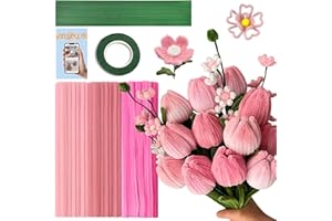 URSDIART 311pcs Pink Pipe Cleaners Craft -Chenille Steams Flower Making Kit,Thick Fuzzy Wire with Accessories | limpiapipas para Flores for Arts & Crafts, Classroom Project, Festive Decoration